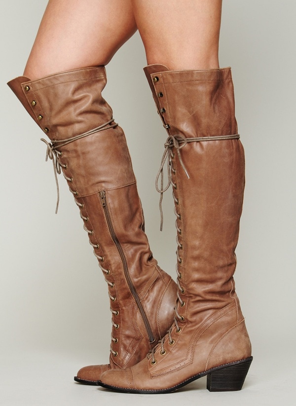 Jeffrey Campbell 'Joe' Lace-Up Boots in Taupe offer a versatile and stylish addition to any wardrobe, blending seamlessly with both casual and more polished looks
