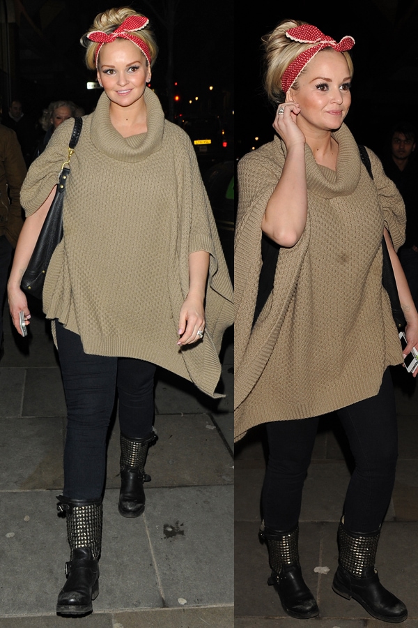 Jennifer Ellison as she leaves the Palace Theatre after performing in the stage musical 'Singin' in the Rain' on March 19, 2013