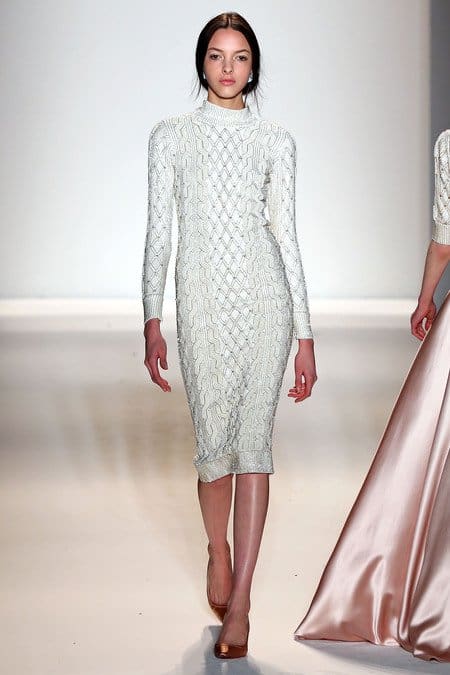 The Jenny Packham Fall 2013 collection features this elegant knit dress, as seen on Kate Hudson at Tribeca Film Festival