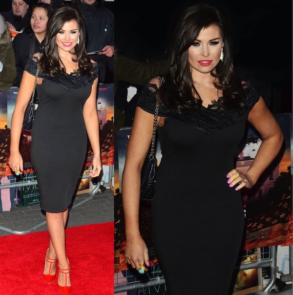 Jessica Wright's body-hugging black dress