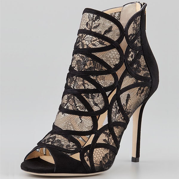 Jimmy Choo Fauna Lace and Suede Sandal Booties