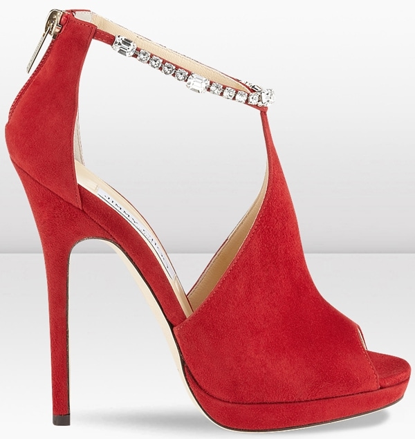 Jimmy Choo Freya Red Suede Side