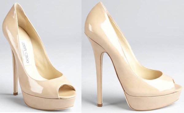 Jimmy Choo Patent Leather "Vibe" Peep Toes