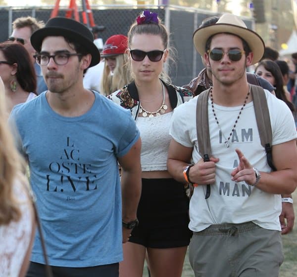 Joe Jonas and Blanda Eggenschwiler at the 2013 Coachella Valley Music and Arts Festival
