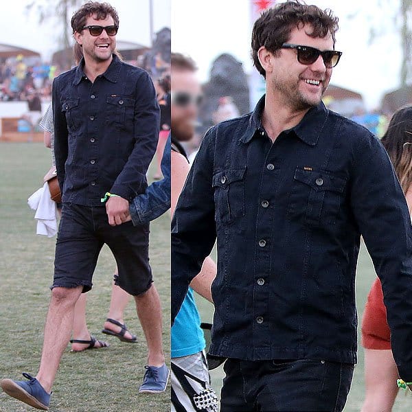 Joshua Jackson embodies chivalry with a thoughtful gesture, adding to his laid-back denim look at Coachella