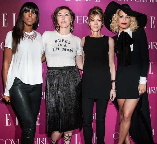 Kelly Rowland, Martha Wainwright, Robbie Myers, and Rita Ora at Elle's 4th Annual Women in Music Celebration