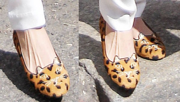 A bold statement: Lily Aldridge's shoes roar with style and personality