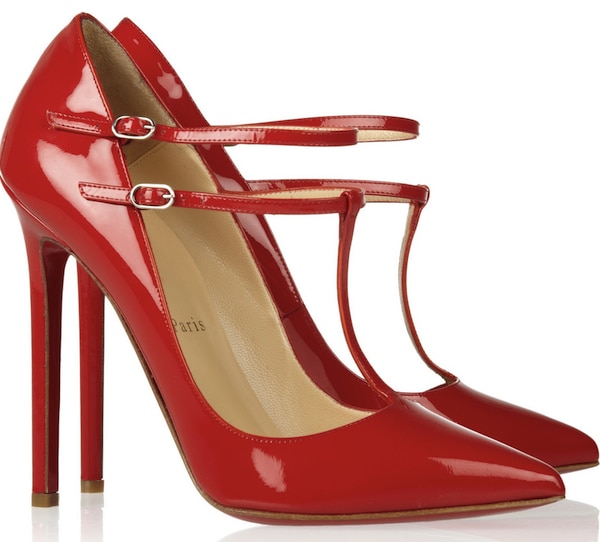 Christian Louboutin 'V Neck' 120 Patent-Leather Pumps