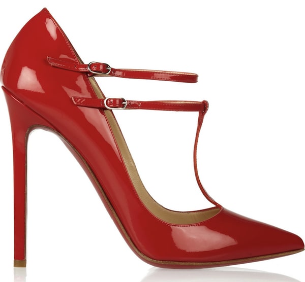 Christian Louboutin 'V Neck' 120 Patent-Leather Pumps