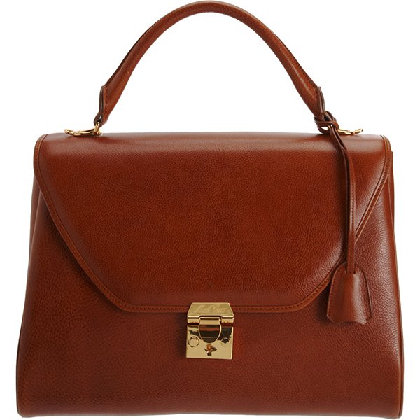 Mark Cross Scottie Large Satchel in Cognac