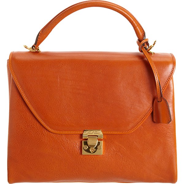 Mark Cross Scottie Large Satchel in Tangerine