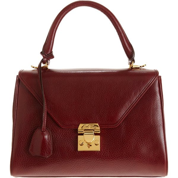 Mark Cross Scottie Small Satchel in Burgundy