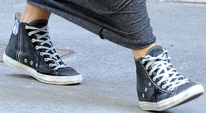 Michelle Hunziker's zipper-embellished Converse sneakers