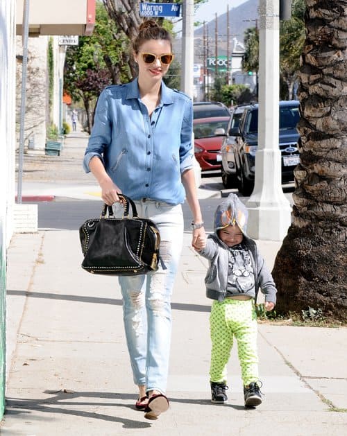 Miranda Kerr takes her son, Flynn Christopher Bloom, on a play date in West Hollywood