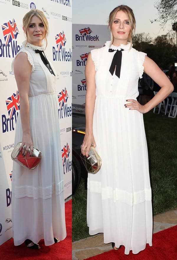 Mischa Barton exudes classic elegance in a white flowy dress at the A Salute to Old Hollywood Party, Los Angeles, April 23, 2013