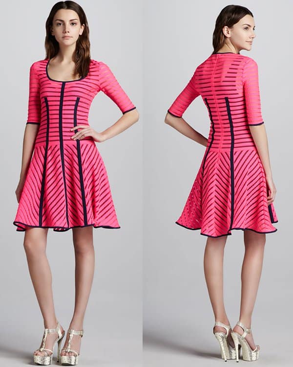 Nanette Lepore Auction Striped Knit Dress