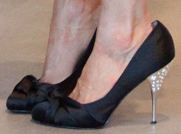 Paris Hilton wearing 'Spelled' diamond pumps from her own shoe line