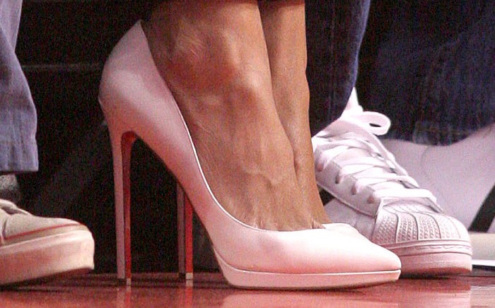 Close-up of Rihanna's Christian Louboutin pumps