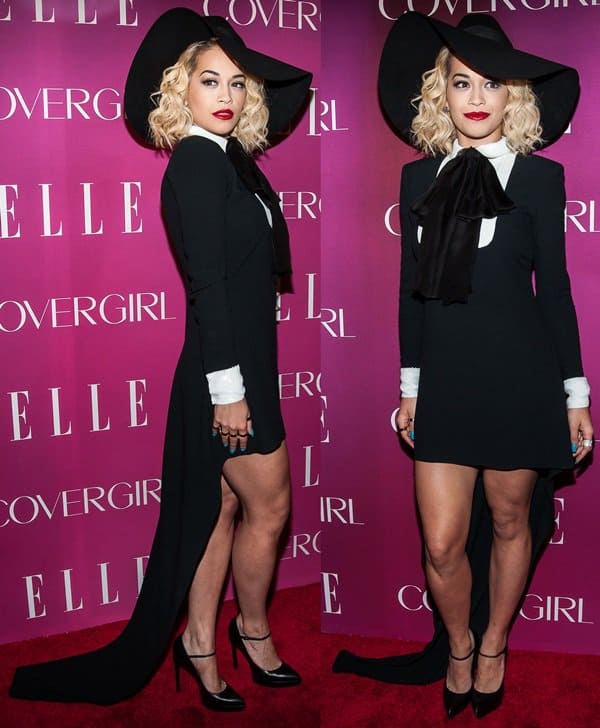 Rita Ora dazzled at the 2013 Elle Women in Music Celebration in New York City with a chic Saint Laurent ensemble from their Spring 2013 collection