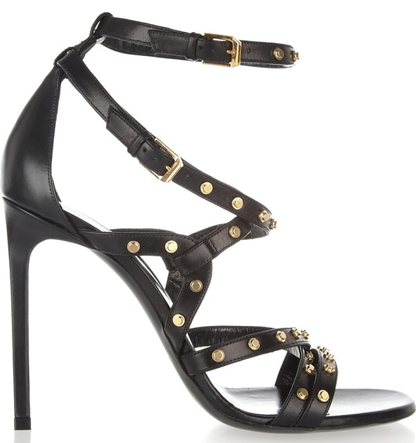 Saint Laurent Studded Leather Sandals1