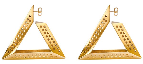 Scott Wilson for Aqua Logo Hoop Gold Earrings