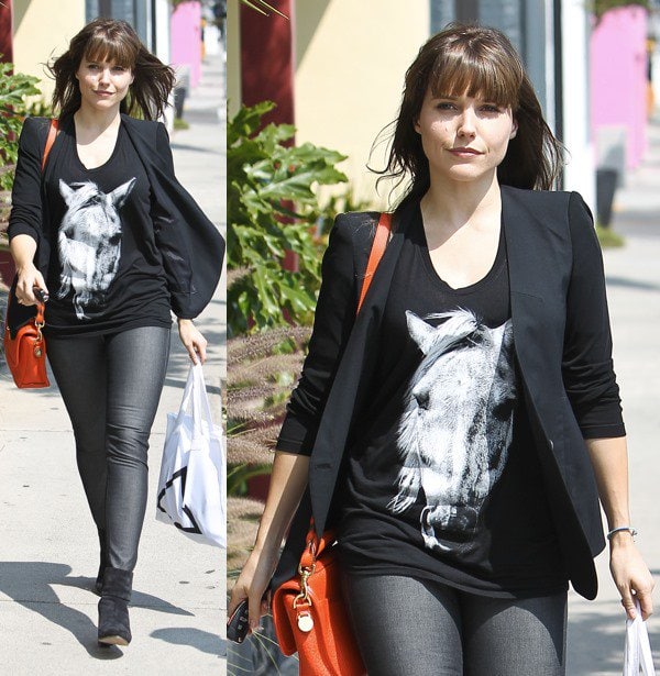 Sophia Bush wears her hair down while running errands in West Hollywood