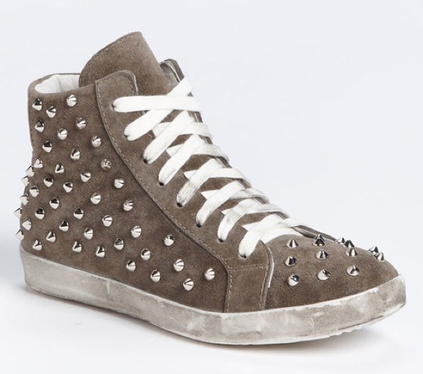 Steve Madden 'Twynkle' Studded Sneaker in Tan Suede