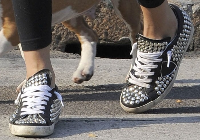 Melissa Satta's black studded lace-ups