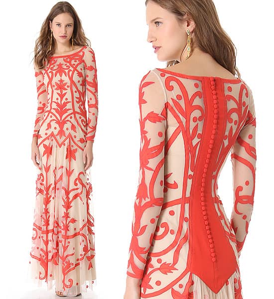 Temperley London Long "Francine" Tattoo Dress