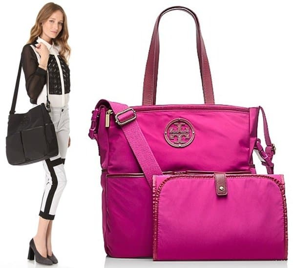 Tory Burch Stacked Logo Billy Baby Bag in Fuchsia