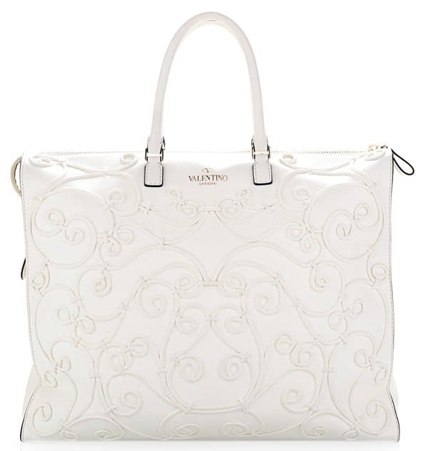 Valentino Embroidered Bag in Ivory