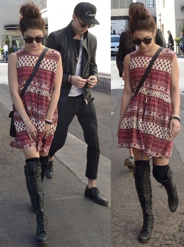 Vanessa Hudgens and Austin Butler, photographed during a leisurely stroll in Beverly Hills on April 18, 2013, showcase their effortless style