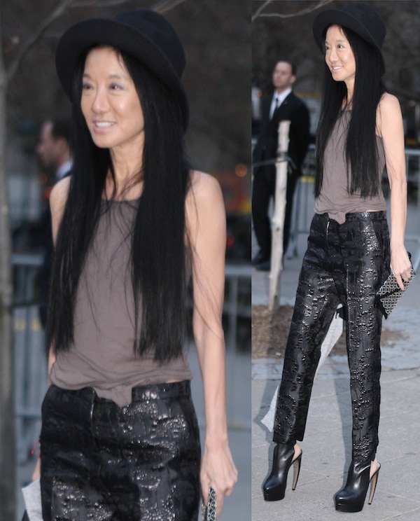 Vera Wang in Walter Steiger open-back booties for the Vanity Fair 2013 Tribeca Film Festival Party on April 17, 2013