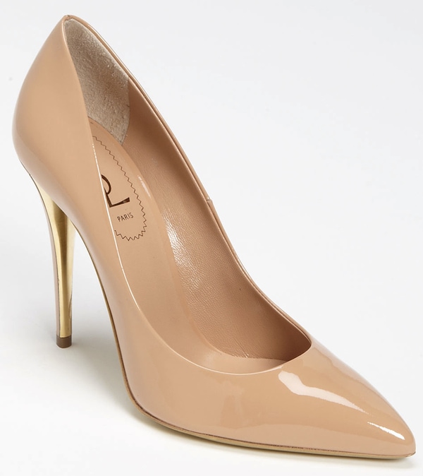 YSL Nude Metal Heel Pumps