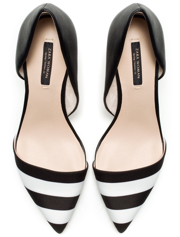 Zara Black and White Combo Heels Upper