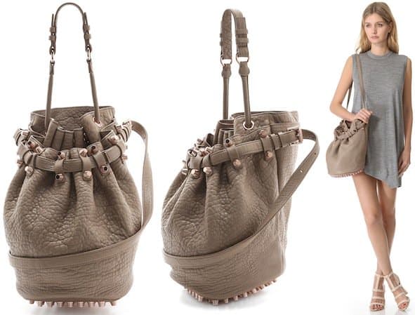 Alexander Wang Diego Bucket Bag in Latte