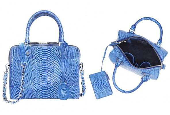 Elevate your style with the Alice + Olivia 'Olivia' embossed leather bag in striking blue, available for $545