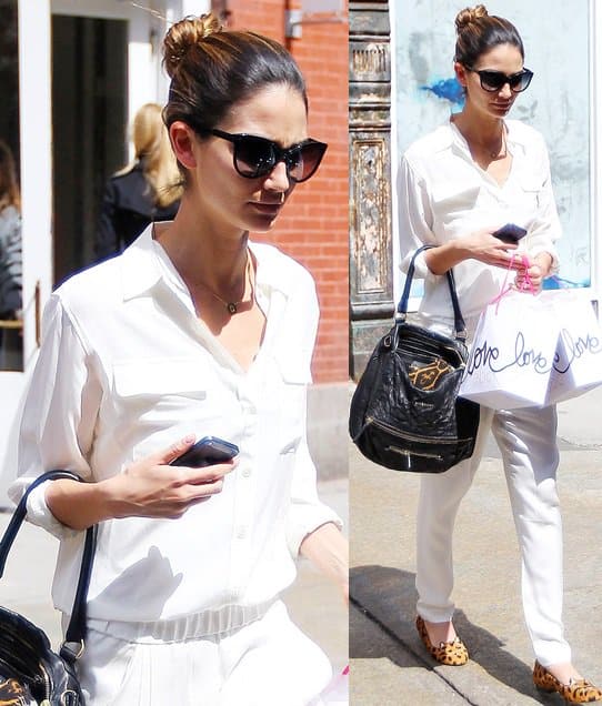 Lily Aldridge carrying a Givenchy Pandora bag as she leaves ABC Kitchen