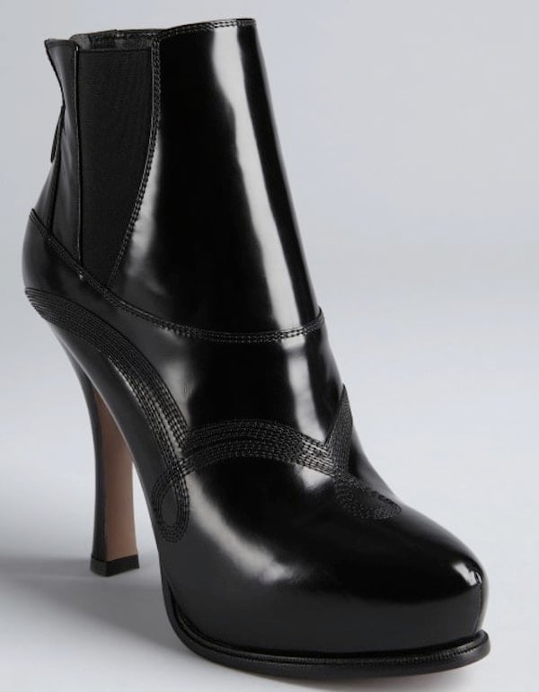 Prada Black Leather Ankle Boots