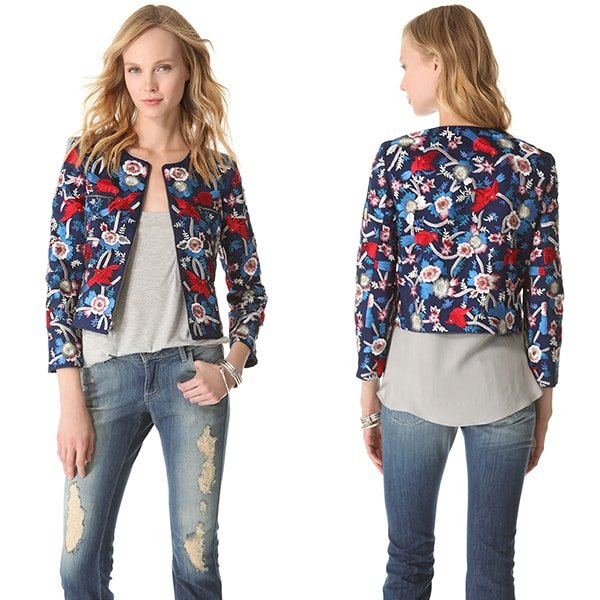 Alice + Olivia Embroidered Box Jacket