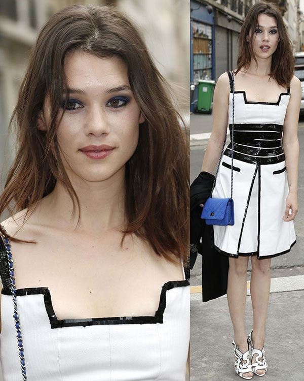 Astrid Berges Frisbey arrives for the Chanel No.5 Exhibition held at Palais de Tokyo on May 3, 2013