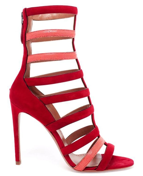 Azzedine Alaia Suede and Stingray Strappy Sandals