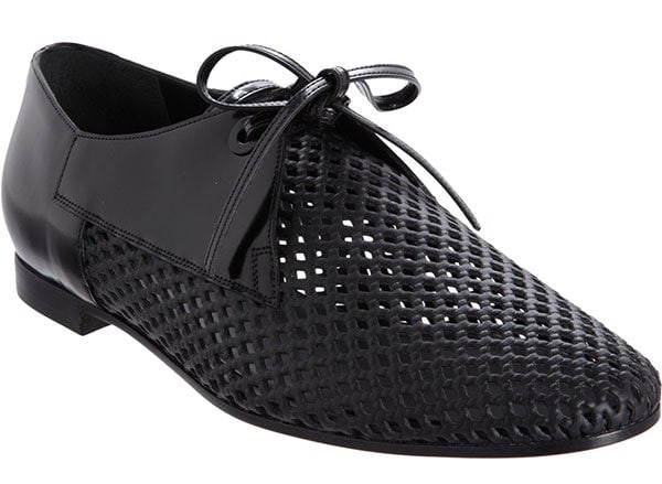 Balenciaga Perforated Derby Shoes in Black