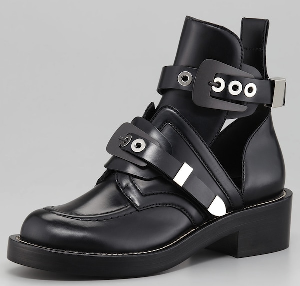 Balenciaga Buckled Cutout Booties