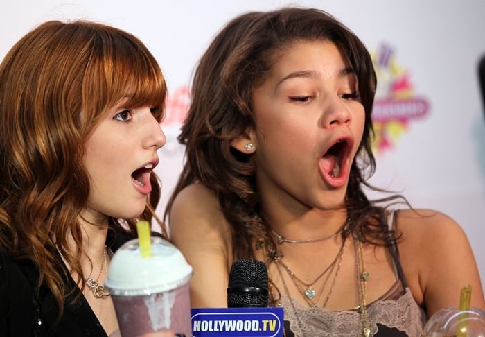 Bella Thorne and Zendaya gained prominence for their roles as CeCe Jone and Rocky Blue on the Disney Channel sitcom Shake It Up (2010–2013)