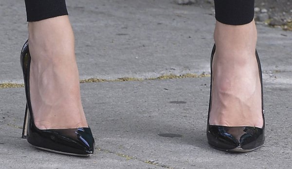 Blake Lively wearing black Casadei pumps