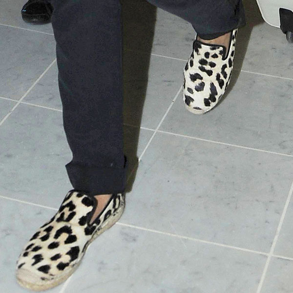 Cameron Diaz wearing leopard print slip-ons
