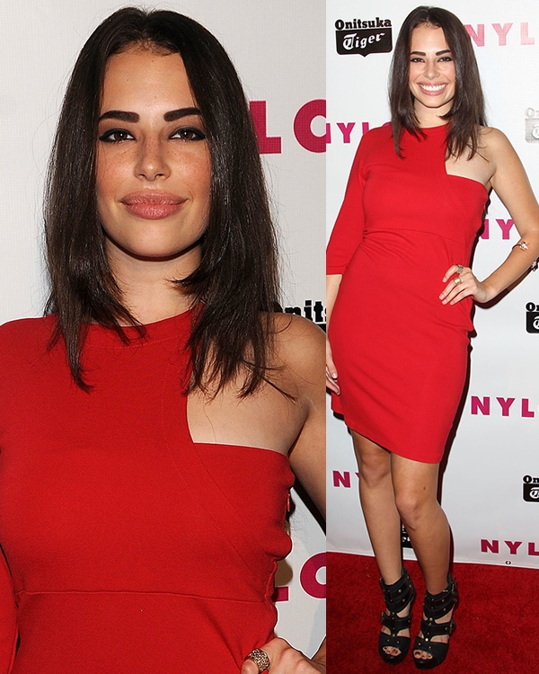 Chloe Bridges, known for her role in 'The Carrie Diaries,' exuded a stunning and fiery presence in a hot red dress at Nylon magazine's Young Hollywood Party