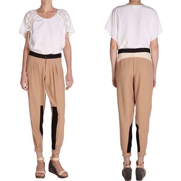 Chloe Colorblocked Pleated Pants