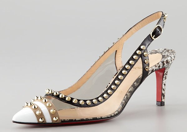 Christian Louboutin Manovra Patent PVC Slingback Pumps